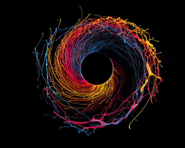 Black Hole Paint in motion