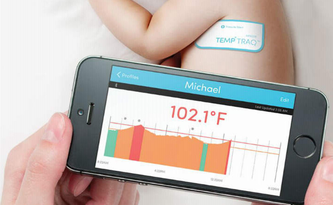 Concept of flexible thermometer with Bluetooth