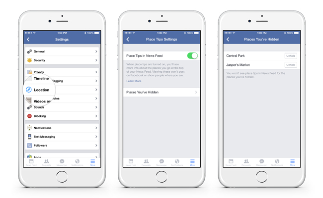 Facebook Place Tips