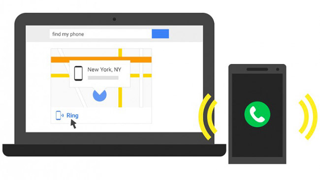 “find my phone” into google to find your android phone