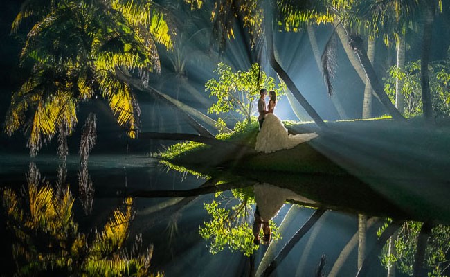 wedding near lake
