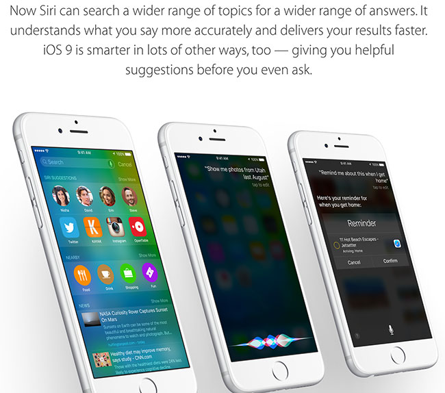 What are the new features from iOS9
