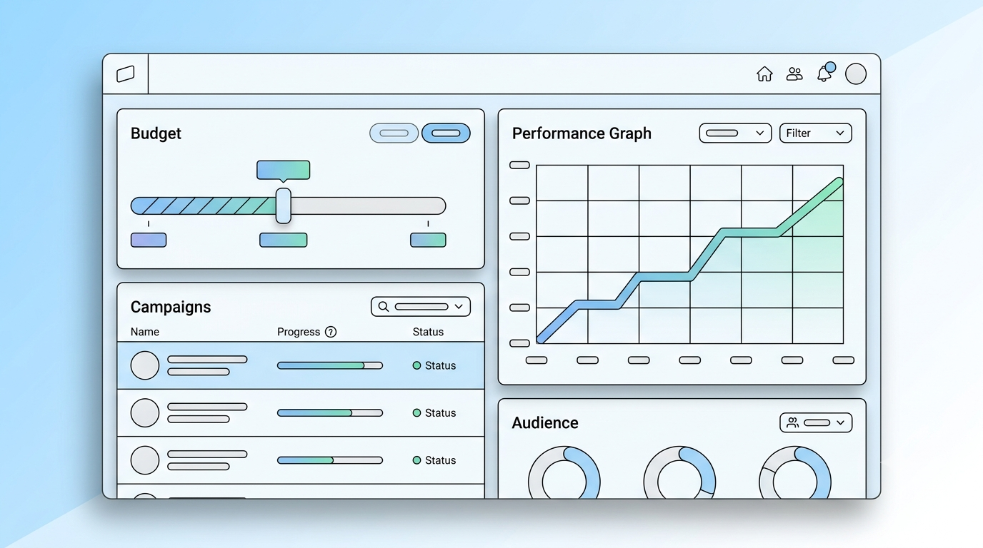 social media ads budget and performance dashboard