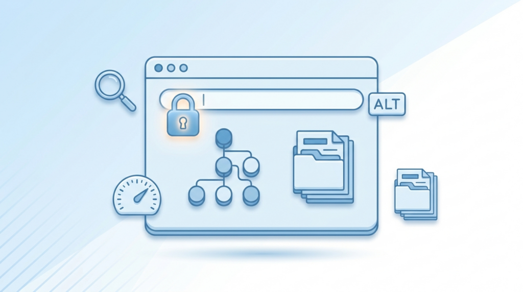 website credibility and SEO trust signals illustration