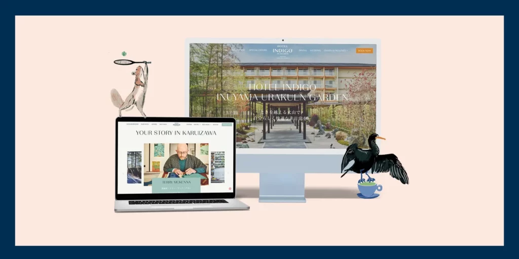 Hotel Indigo website design mockup by Kesato